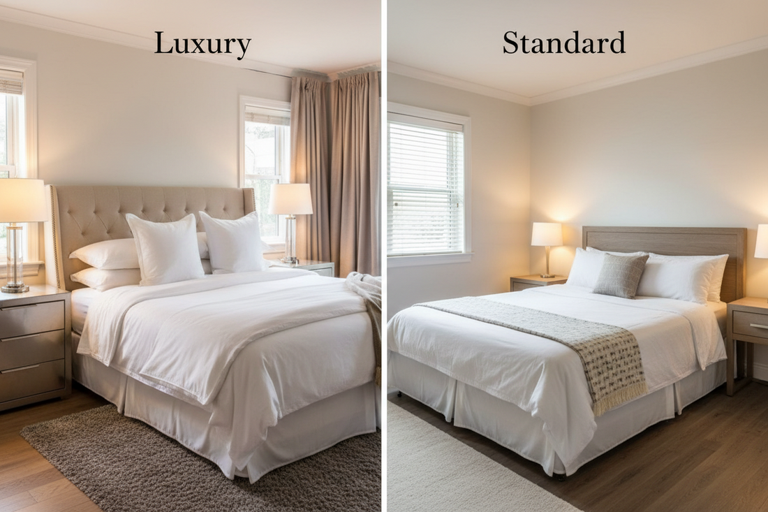Luxury vs Standard Airbnb Bedding