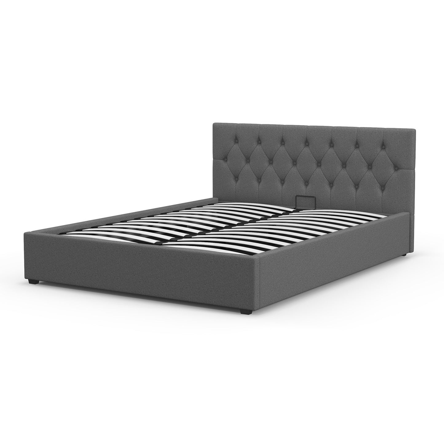 Milano Capri Luxury Gas Lift Bed With Headboard (Model 3) - Grey  No.28 - King-1951134895086637056