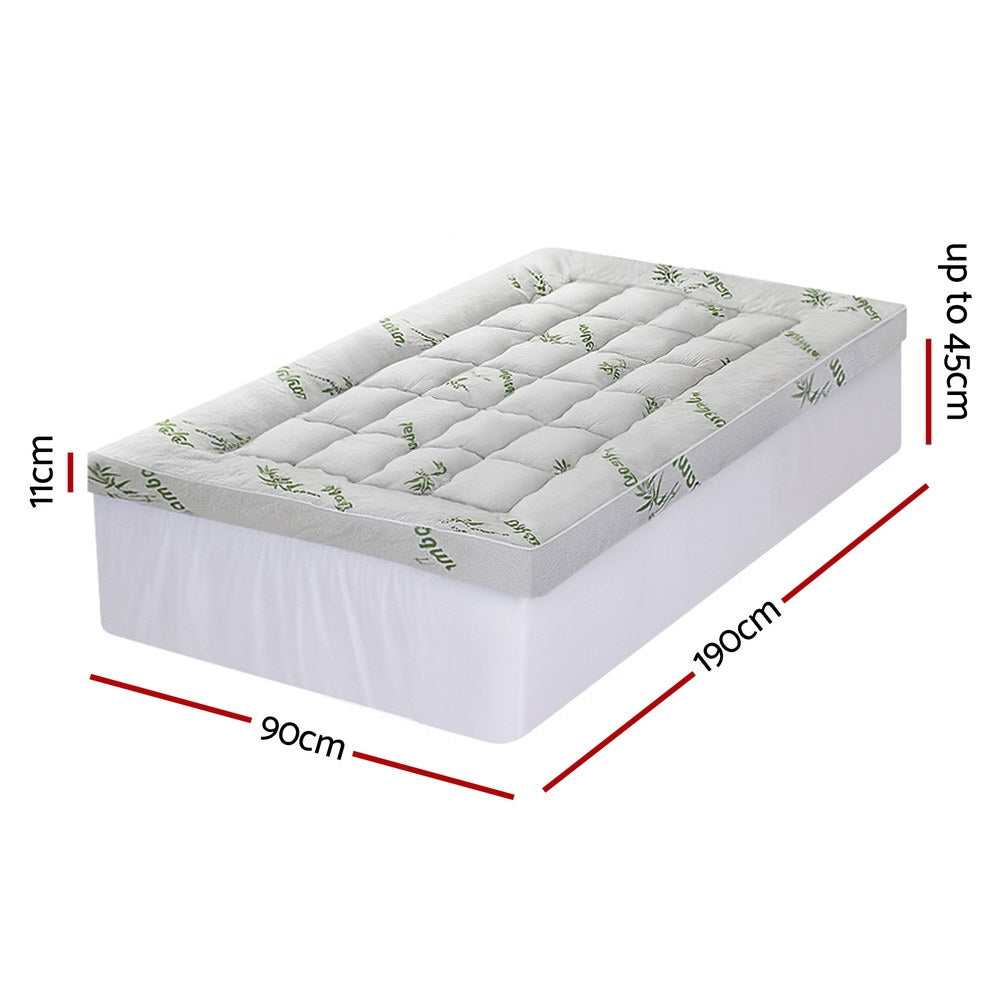 Setuply Luxury™ Bamboo Pillowtop Mattress Topper – Premium Hospitality Collection