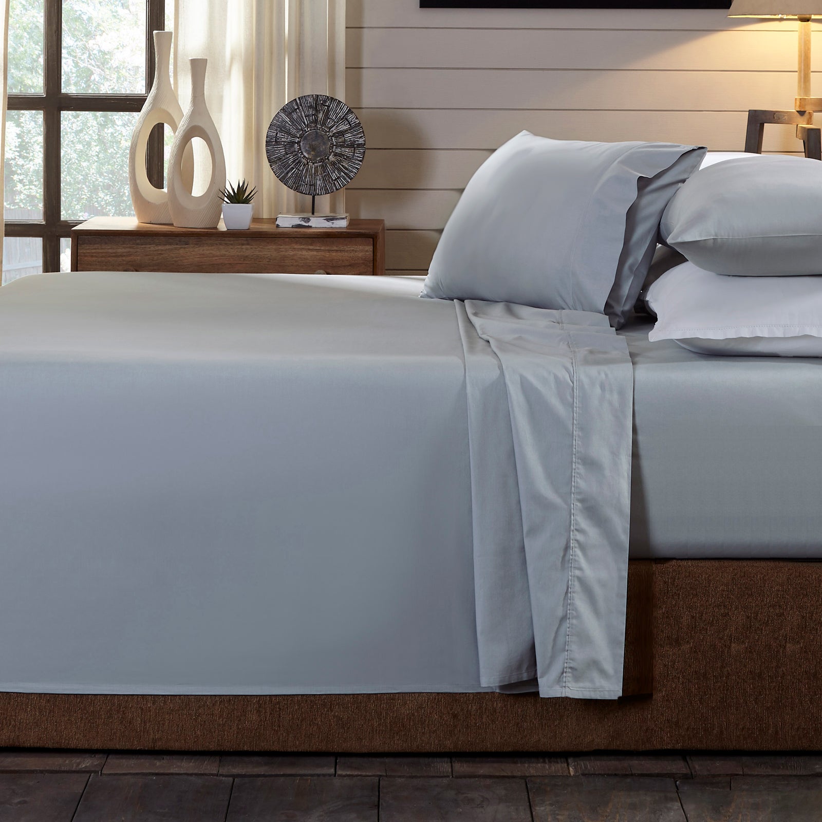 Royal Comfort - 250TC 100% Organic Cotton 4 Piece Sheet Set - King - Graphite-1951134856536788992