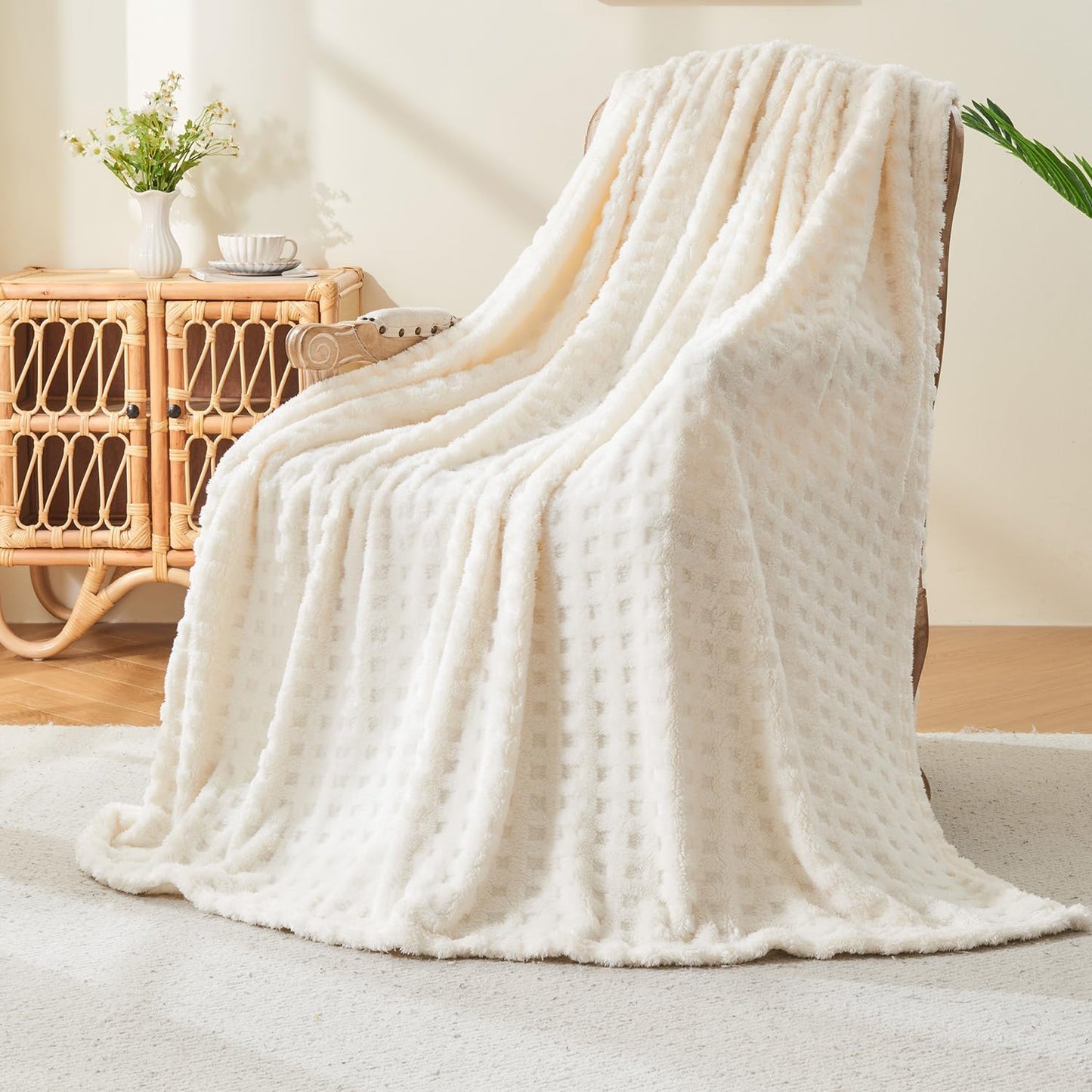 Setuply Luxury™ Waffle Throw Blanket – Boutique Accommodation Collection