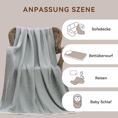 Setuply Luxury™ Muslin Throw Blanket – Boutique Accommodation Collection