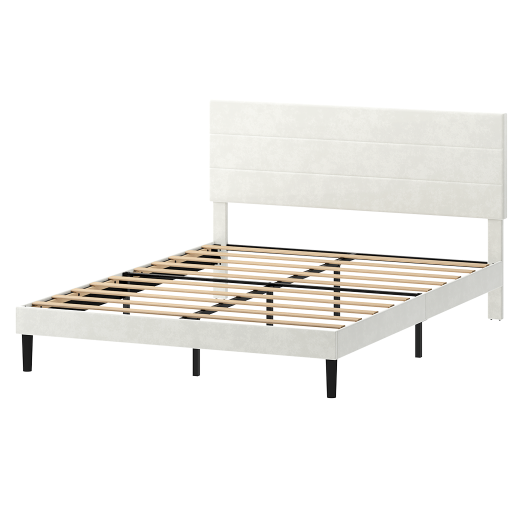 Levede Queen Bed Frame Upholstered Adjustable Headboard Platform Mattress Base-2039479500206641160