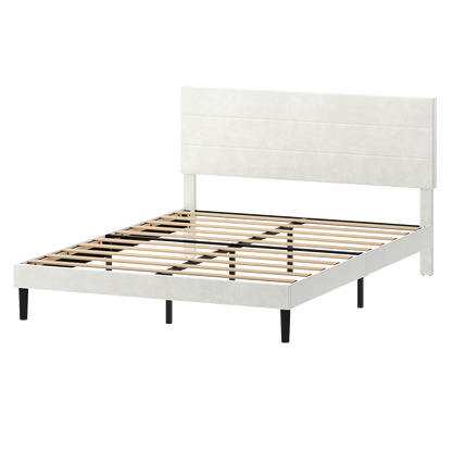 Levede Queen Bed Frame Upholstered Adjustable Headboard Platform Mattress Base-2039479500206641160