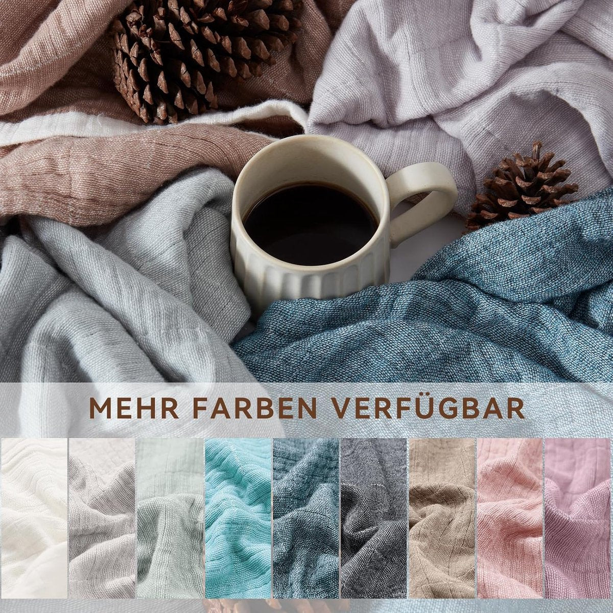 Setuply Luxury™ Muslin Throw Blanket – Boutique Accommodation Collection
