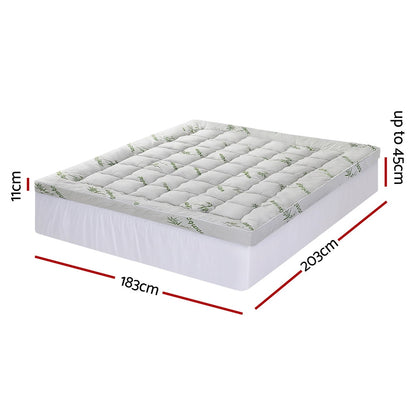 Setuply Luxury™ Bamboo Pillowtop Mattress Topper – Premium Hospitality Collection
