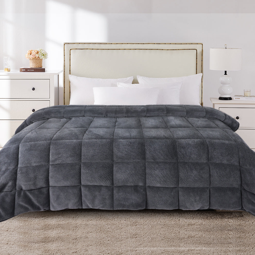 DreamZ Quilt Doona Comforter Blanket Grey King-2006733014155005959