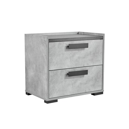 Setuply™ Contemporary COP Fabric Bedroom Suite – Black Oak & Cement
