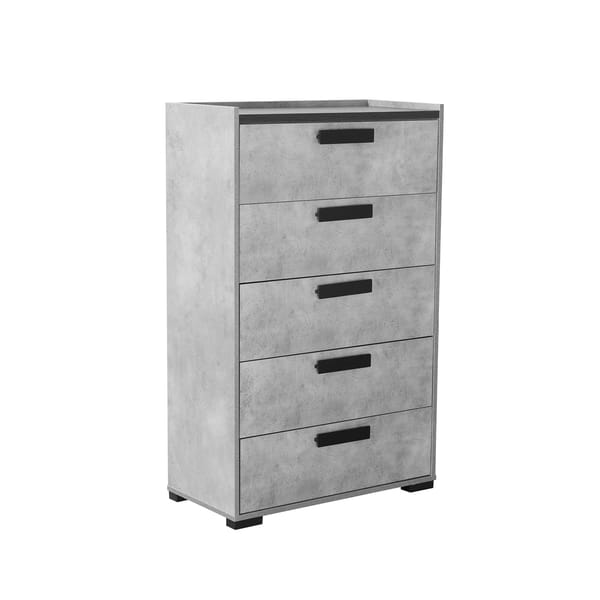 Setuply™ Contemporary COP Fabric Bedroom Suite – Black Oak & Cement
