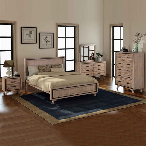 Setuply™ Seashore Bedroom Suite – Silver Brush Acacia Wood