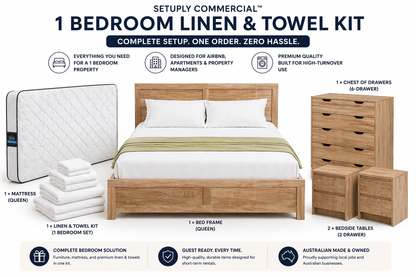 Setuply Commercial™ Investor Package – 10 Properties (Furniture + Linen Setup)
