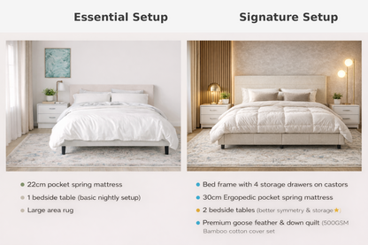 Setuply™ Complete Bedroom Setup Bundle (Queen)