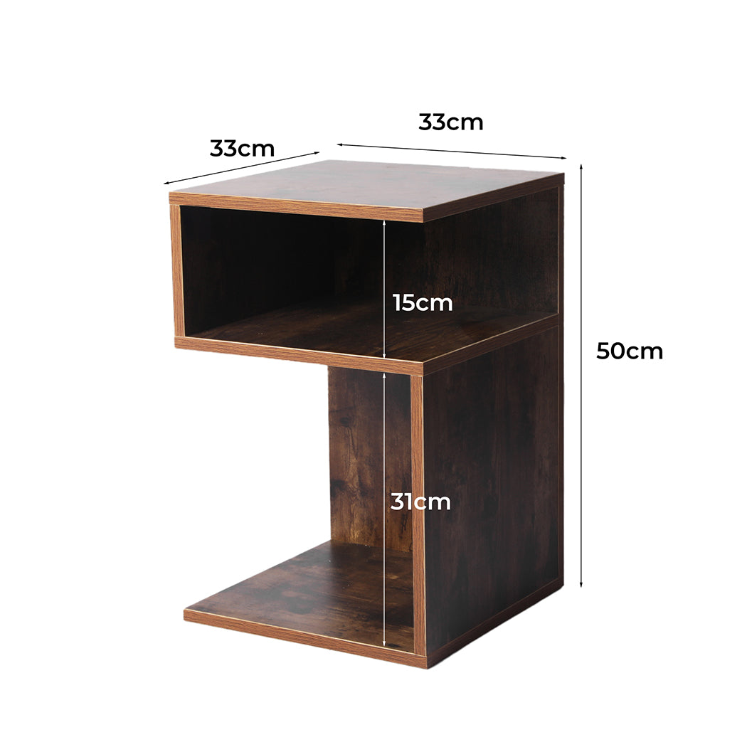 Levede 2x Bedside Tables Wood Side End Oak-2018816869867327490