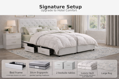 Setuply™ Complete Bedroom Setup Bundle (Queen)